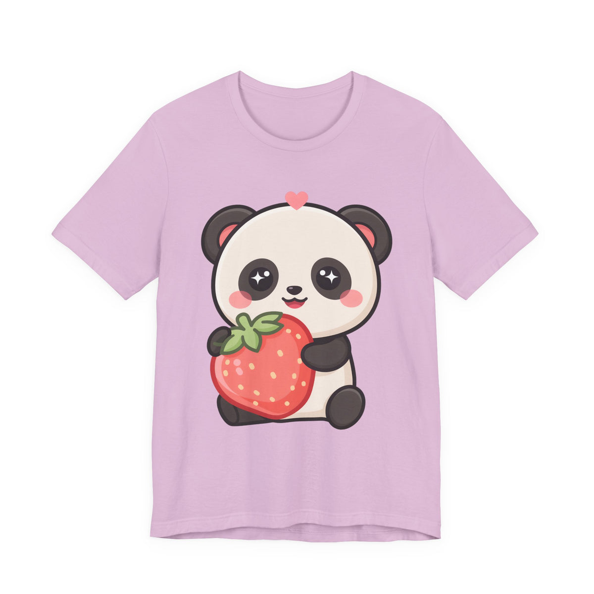 Kawaii Panda Strawberry T-Shirt – Sweet Chibi Animal Tee