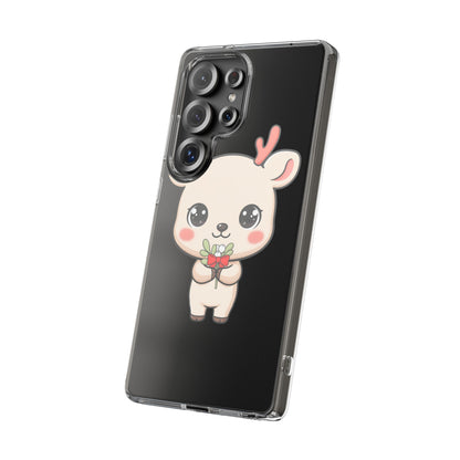 Kawaii Christmas Reindeer Clear Phone Case Gift