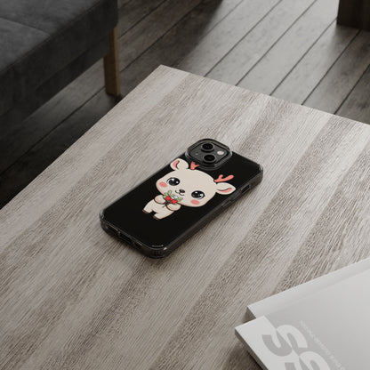 Kawaii Christmas Reindeer Clear Phone Case Gift
