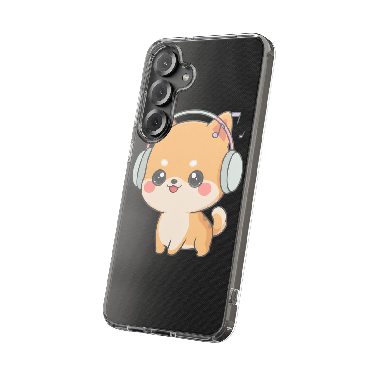 Kawaii Shiba Inu Phone Case – Music Lover Clear Case