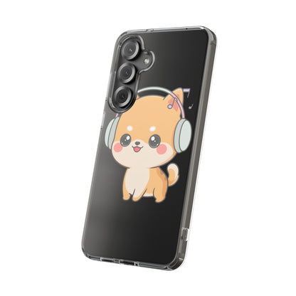 Kawaii Shiba Inu Phone Case – Music Lover Clear Case