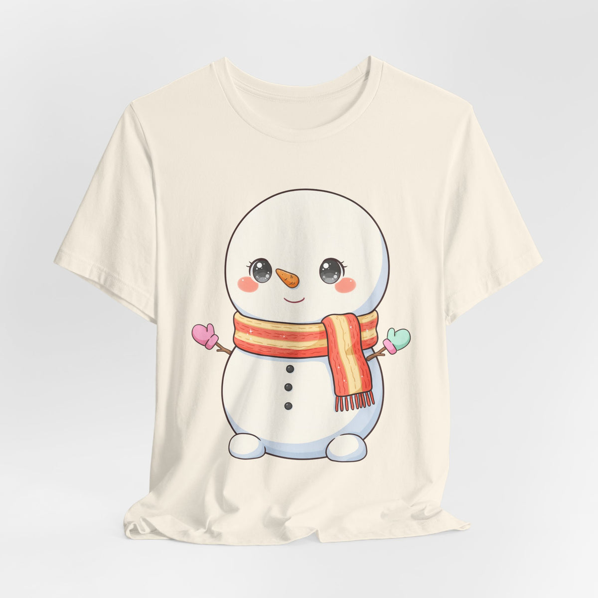 Kawaii Snowman Christmas T-Shirt for Cute Holiday Cheer