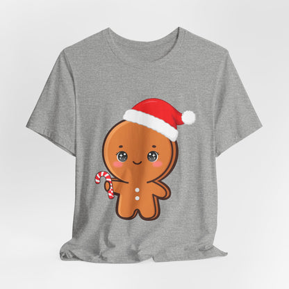 Gingerbread Man Christmas T-Shirt, Cute Kawaii Holiday Tee