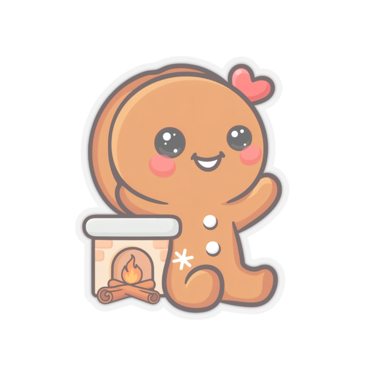 Kawaii Gingerbread Sticker for Cozy Holiday Cheer