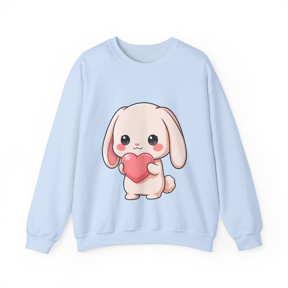 Kawaii Bunny Sweatshirt, Cute Heart Hug Crewneck