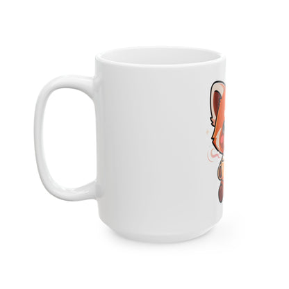 Red Panda Latte Mug, Cute Kawaii Ceramic Coffee Cup
