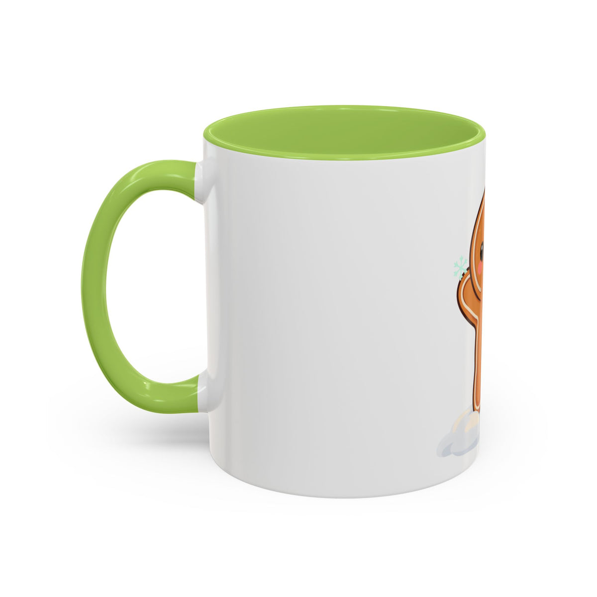 Kawaii Gingerbread Man Accent Coffee Mug for Winter Cheer