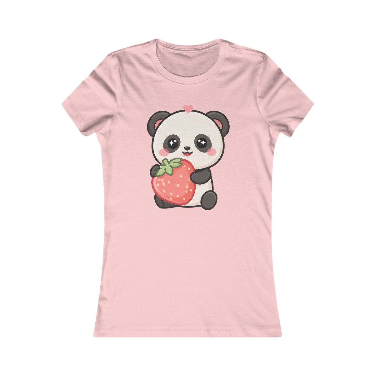 Kawaii Panda Strawberry Women's Tee for Cute Casual Outfits