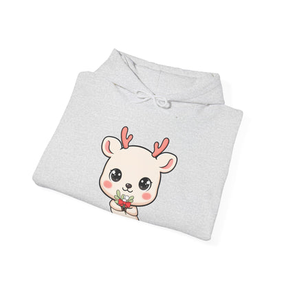 Kawaii Reindeer Hoodie, Cute Christmas Sweatshirt