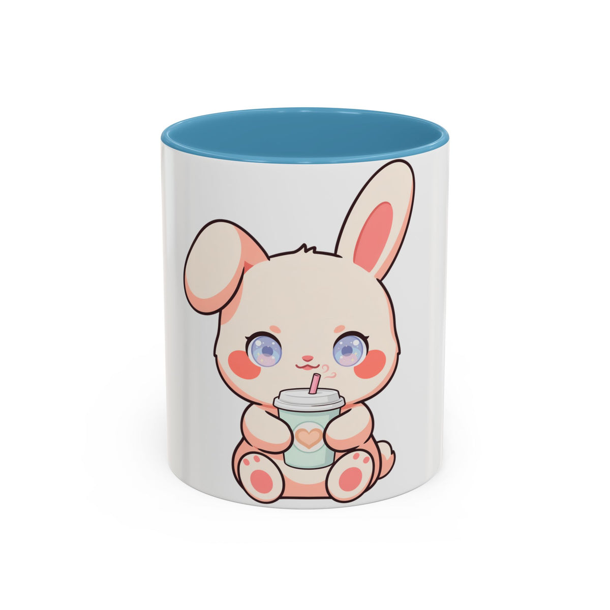 Kawaii Bunny Coffee Mug, Cute Latte Lover Accent Mug
