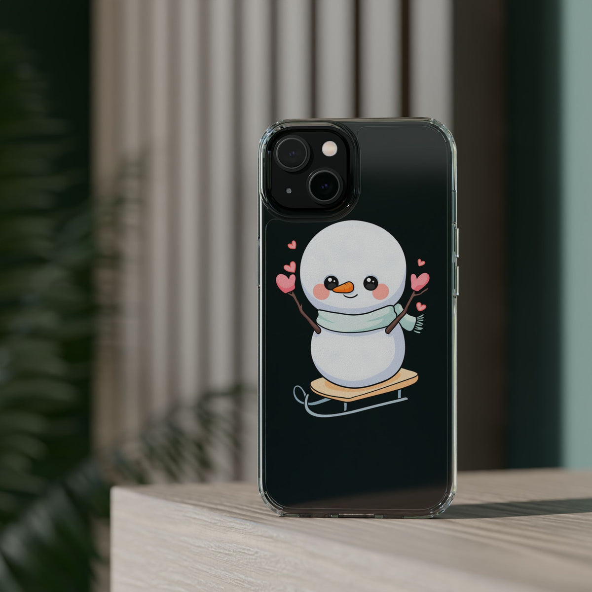 Kawaii Snowman Phone Case, Cute Winter Cheer