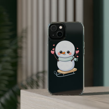 Kawaii Snowman Phone Case, Cute Winter Cheer