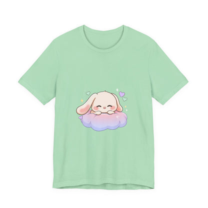 Kawaii Sleeping Bunny Tee, Cute Cloud Nap Unisex Shirt