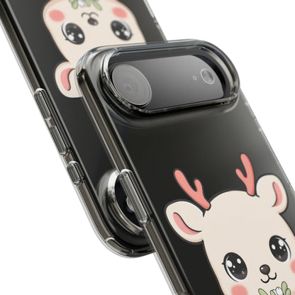 Kawaii Christmas Reindeer Clear Phone Case Gift