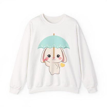 Kawaii Bunny Sweatshirt with Umbrella | Cute Chibi Gift
