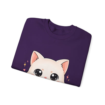 Kawaii Artist Cat Sweatshirt, Cute Creative Cat Lover Gift