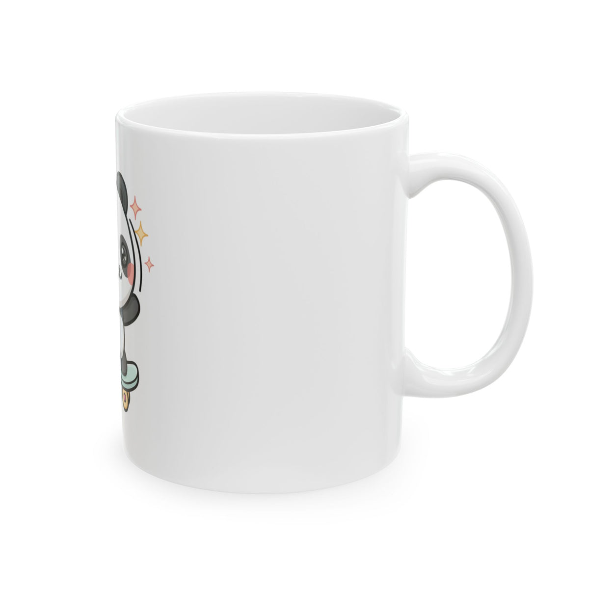 Skateboard Panda Mug, Cute Kawaii Ceramic Cup