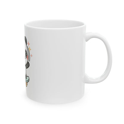 Skateboard Panda Mug, Cute Kawaii Ceramic Cup