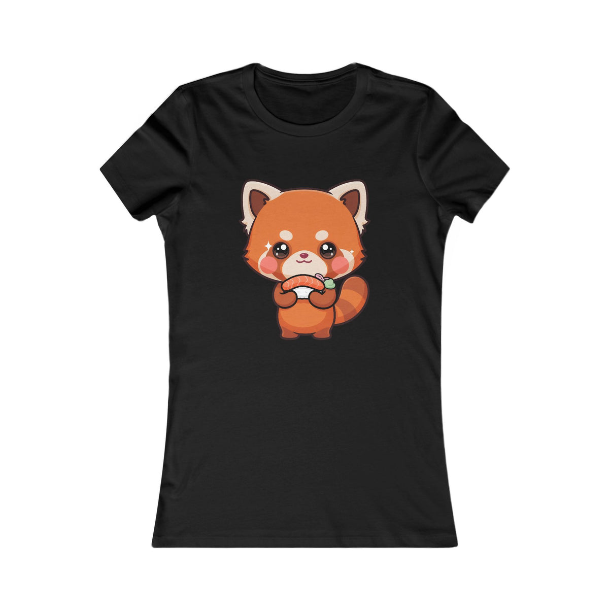 Kawaii Red Panda Sushi Tee for Cute Foodie Fans