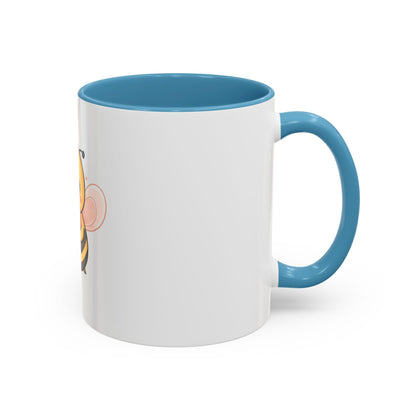 Kawaii Bee Accent Coffee Mug with Pink Heart