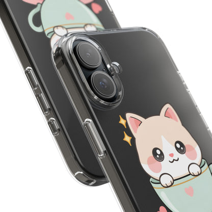 Kawaii Cat Phone Case, Cute Teacup Kitty Gift