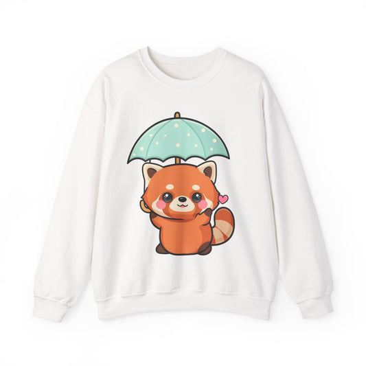 Kawaii Red Panda Sweatshirt for Rainy Day Fans