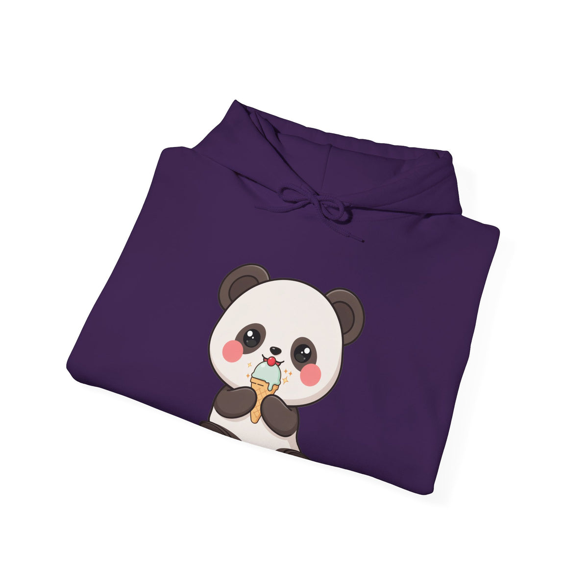 Kawaii Panda Ice Cream Hoodie, Cute Chibi Sweatshirt
