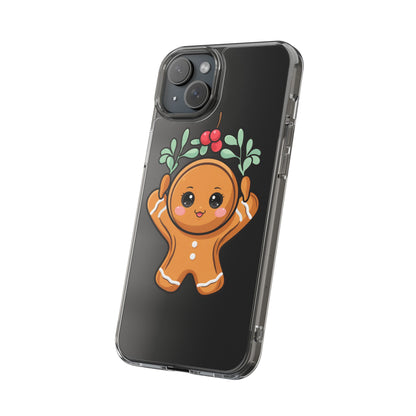 Kawaii Gingerbread Phone Case with Mistletoe Cheer