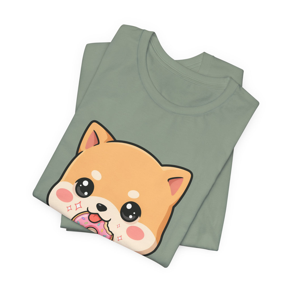 Kawaii Shiba Inu Donut Unisex Jersey Short Sleeve Tee