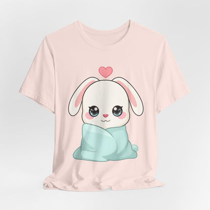 Cozy Bunny T-Shirt, Kawaii Blanket Bunny Tee
