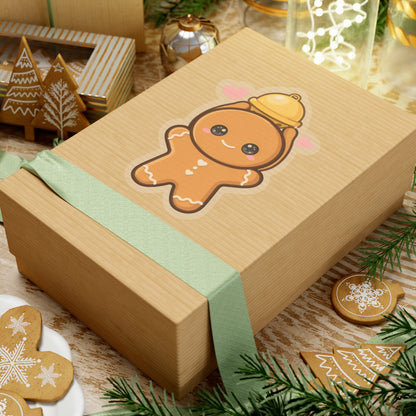 Christmas Gingerbread Sticker – Cute Kawaii Holiday Decor