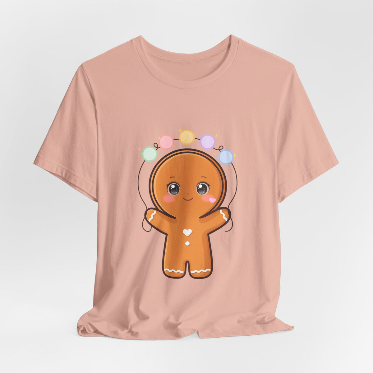 Kawaii Gingerbread Man Christmas T-Shirt, Cute Holiday Tee