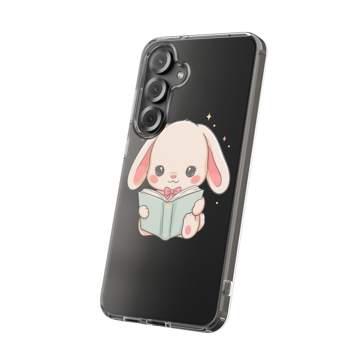 Kawaii Reading Bunny Clear Impact-Resistant Case