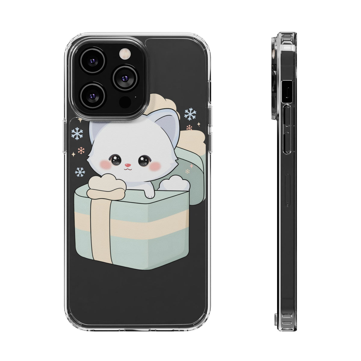 Kawaii Arctic Fox Clear Impact-Resistant Phone Case