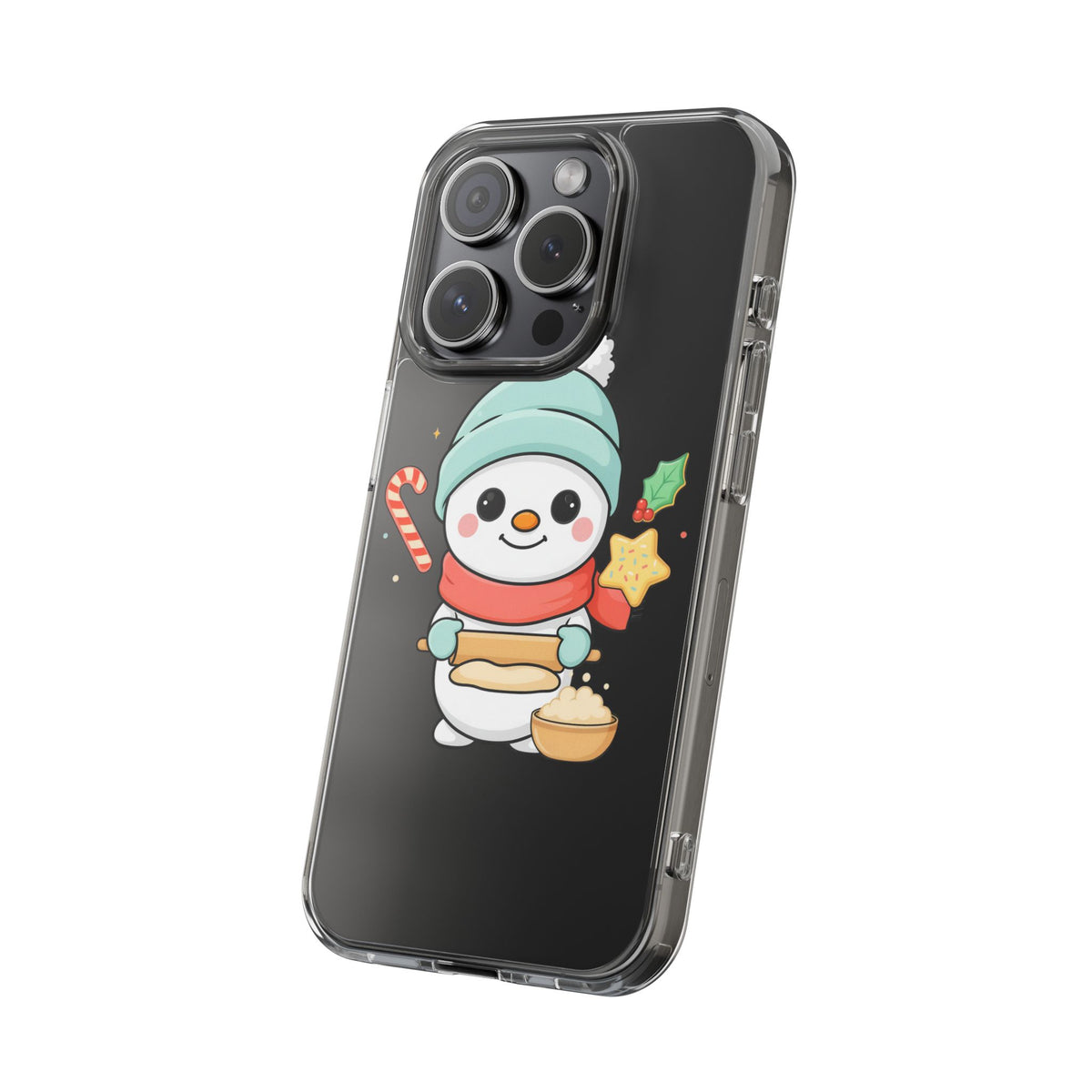 Christmas Snowman Phone Case, Cute Cookie Baker