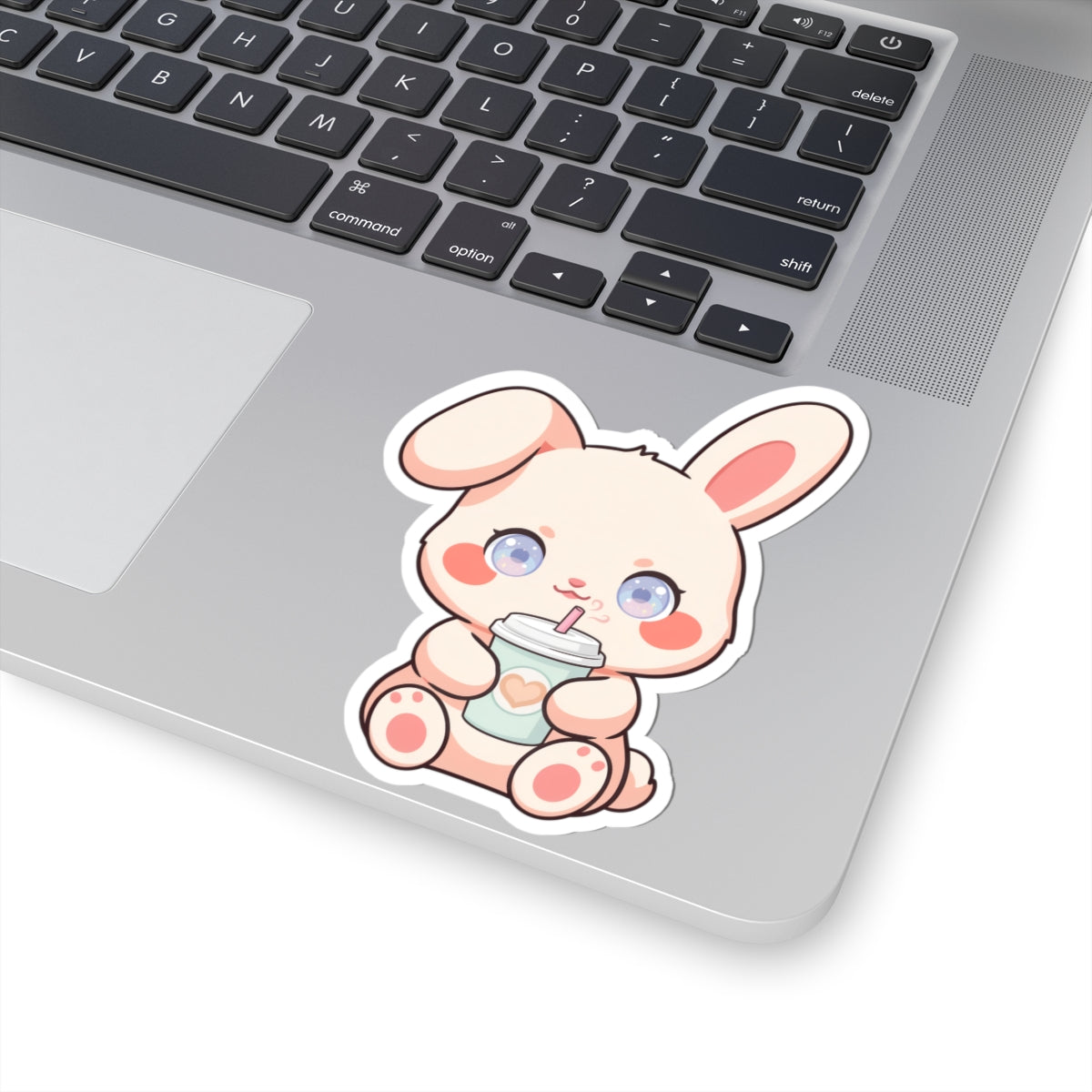 Kawaii Bunny Latte Sticker for Cozy Coffee Lovers