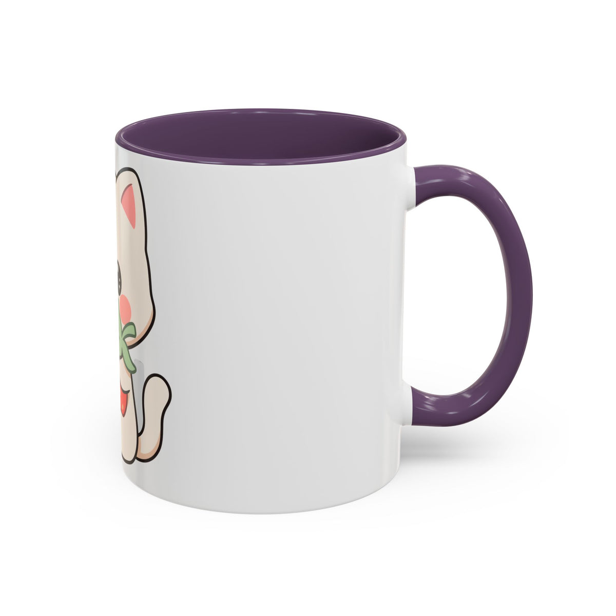 Kawaii Cat Strawberry Accent Coffee Mug