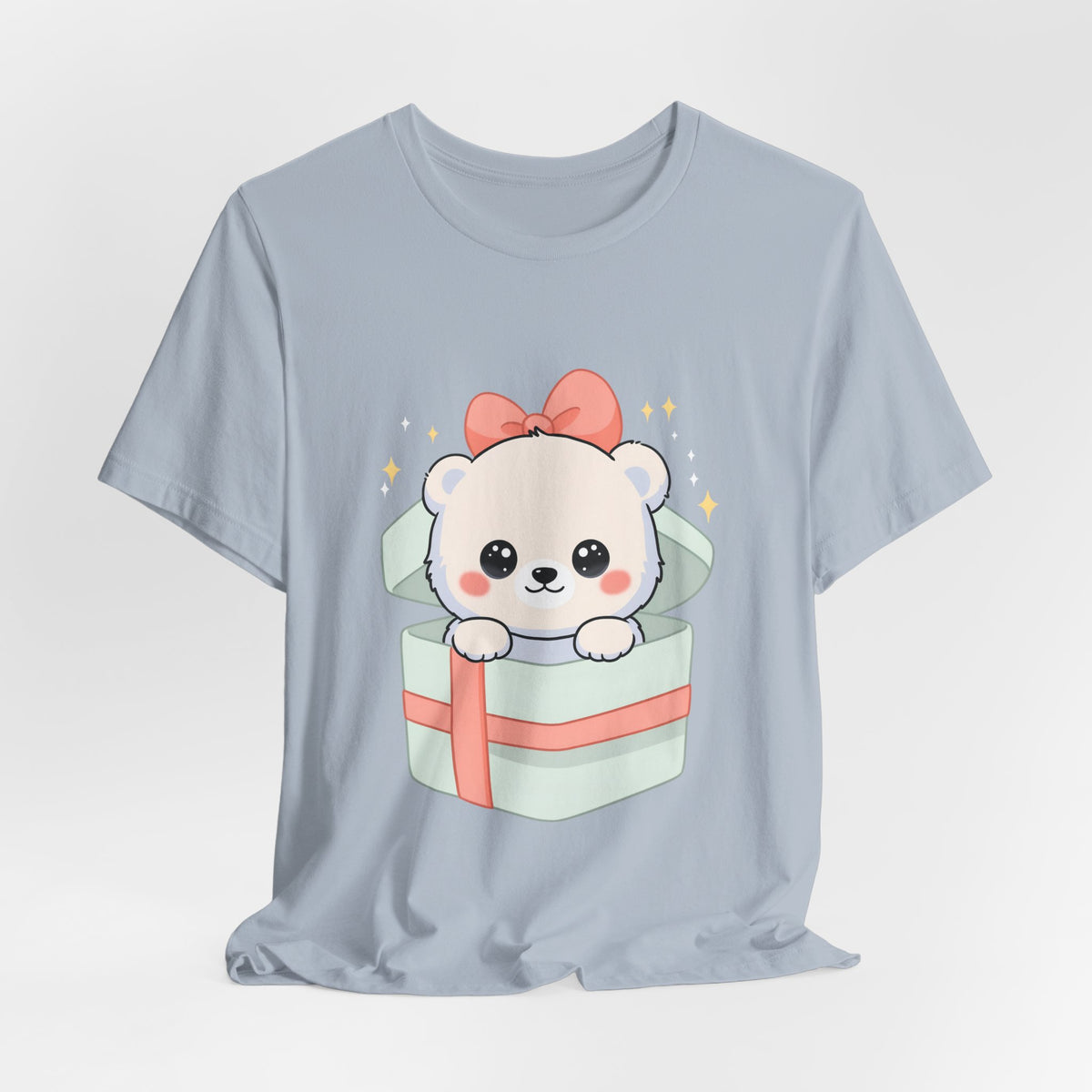 Kawaii Polar Bear Tee, Cute Gift Box Cub Unisex Shirt