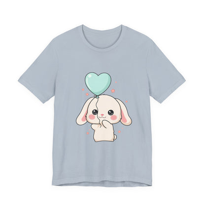 Kawaii Bunny T-Shirt with Balloon – Cute Chibi Rabbit Tee