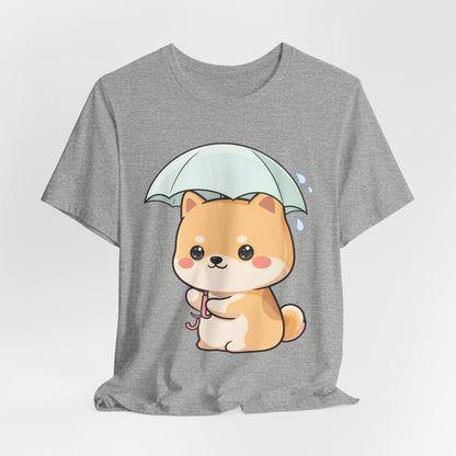 Kawaii Shiba Inu Umbrella T-Shirt for Rainy Day Fans