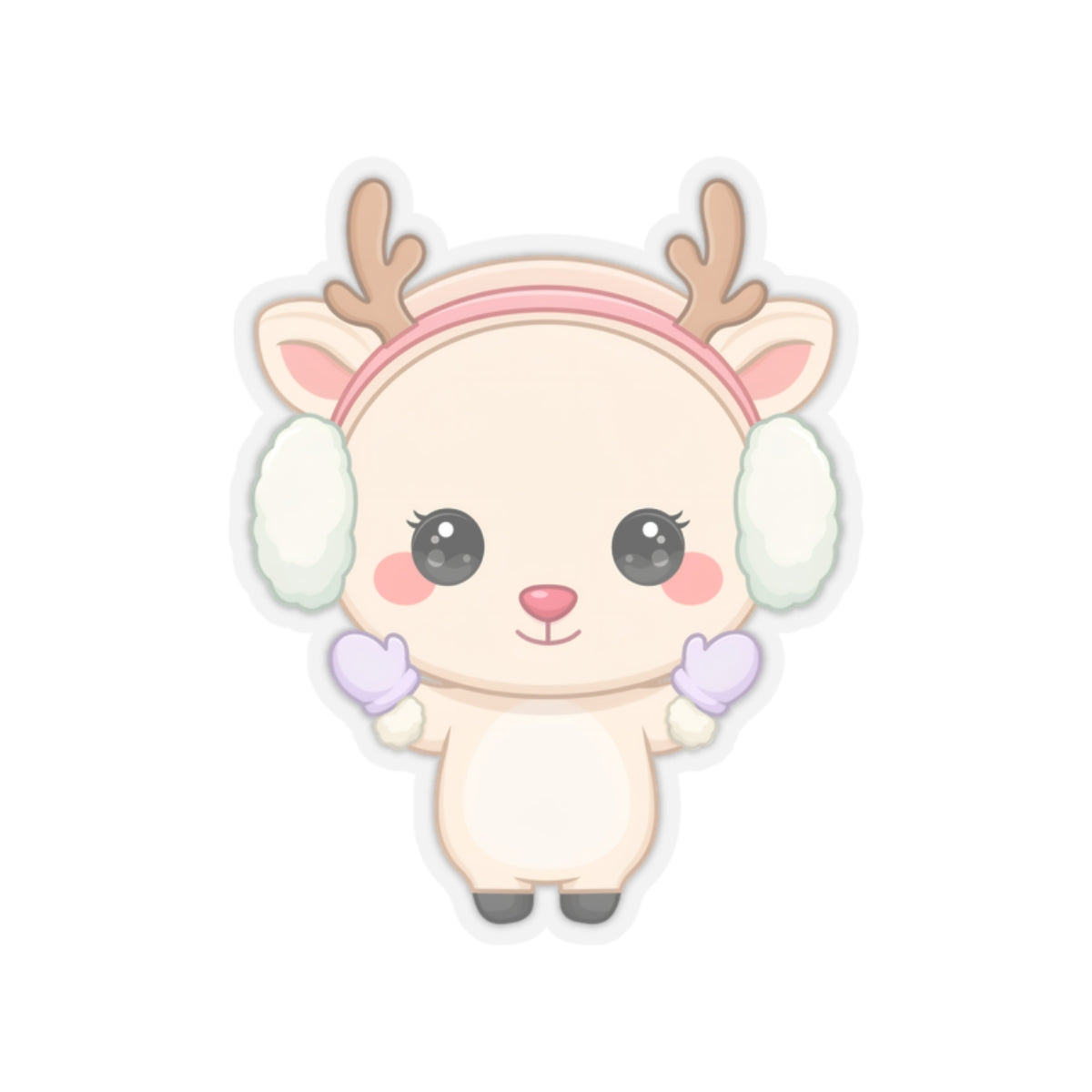 Kawaii Reindeer Sticker for Cozy Winter Cheer
