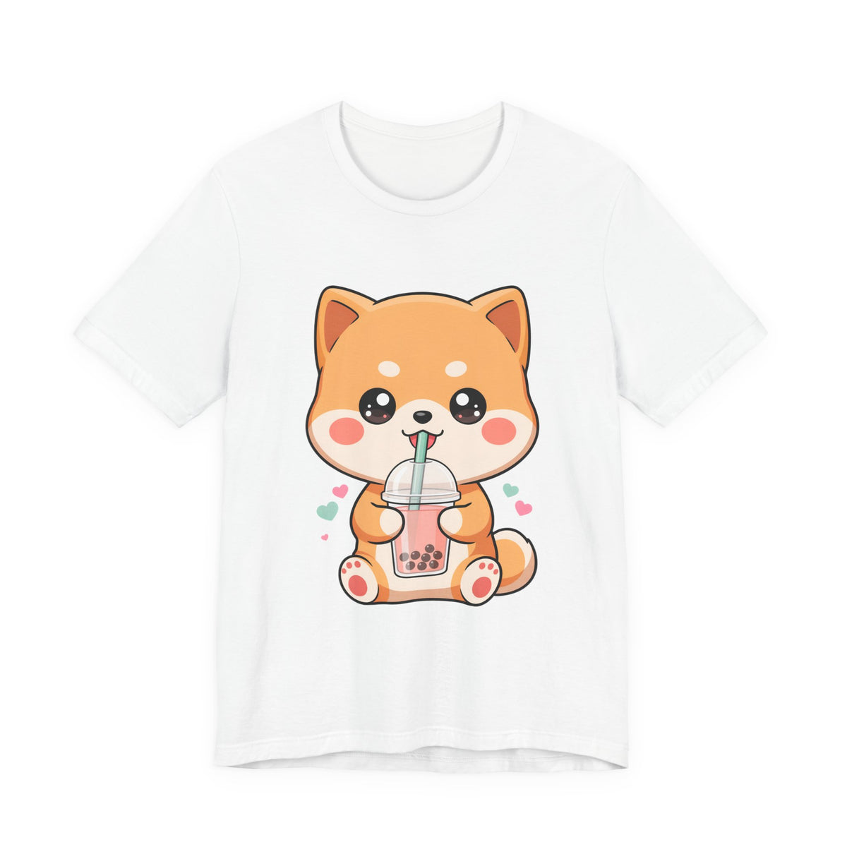 Kawaii Shiba Bubble Tea T-Shirt for Boba Lovers