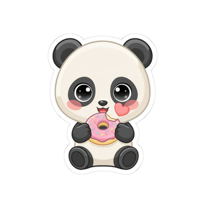 Kawaii Panda Sticker, Cute Donut Lover Vinyl Decal