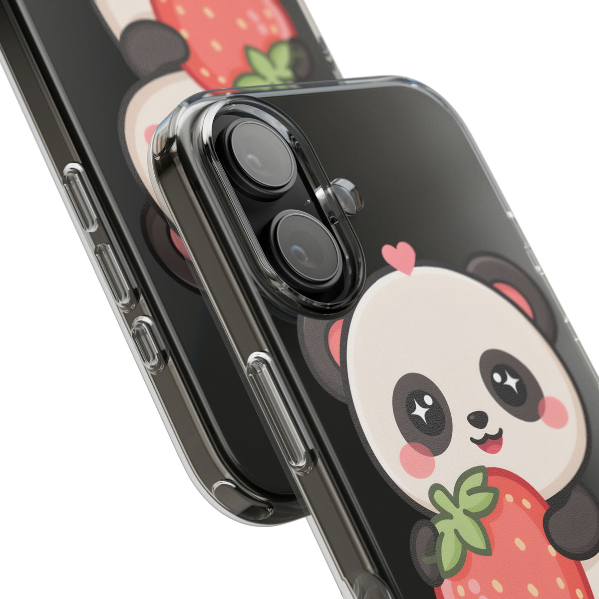 Kawaii Panda Phone Case, Sweet Strawberry Gift