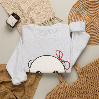 Kawaii Polar Bear Sweatshirt, Jingle Bell Holiday Crewneck