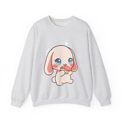 Kawaii Sushi Bunny Sweatshirt, Cute Chibi Crewneck
