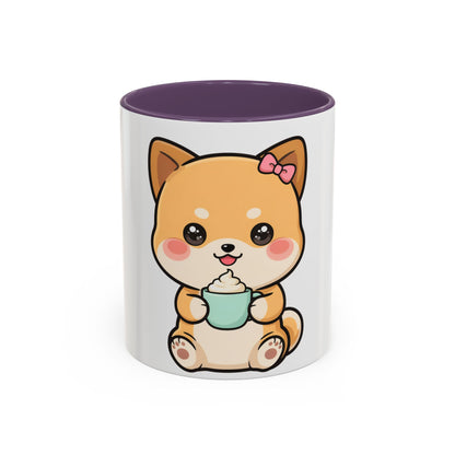 Kawaii Shiba Inu Coffee Mug, Cute Latte Lover Gift