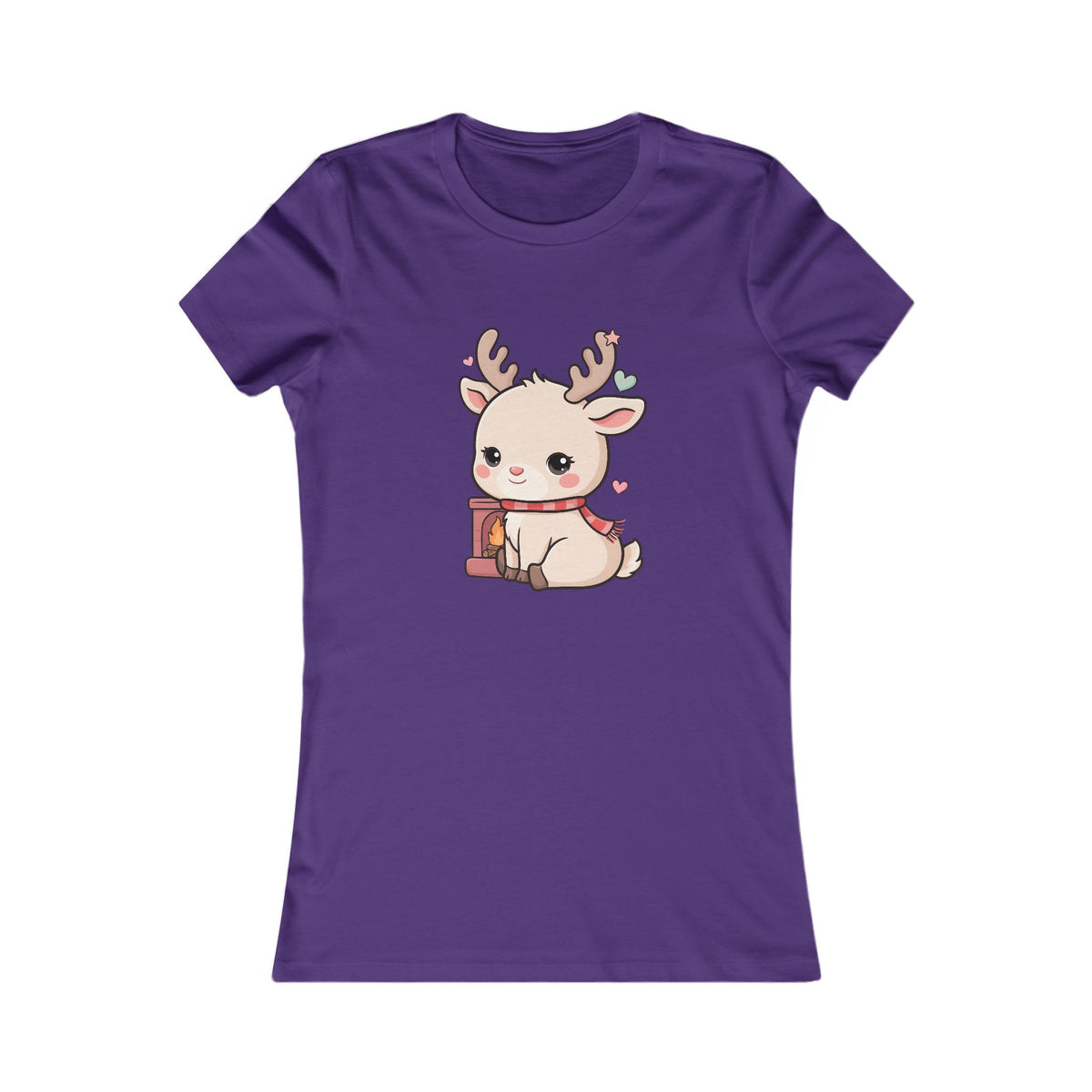 Kawaii Reindeer Women's Tee for Cozy Holiday Fans