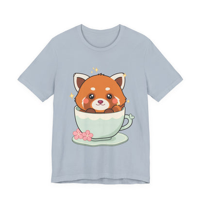 Kawaii Red Panda T-Shirt, Cute Tea Lover Gift