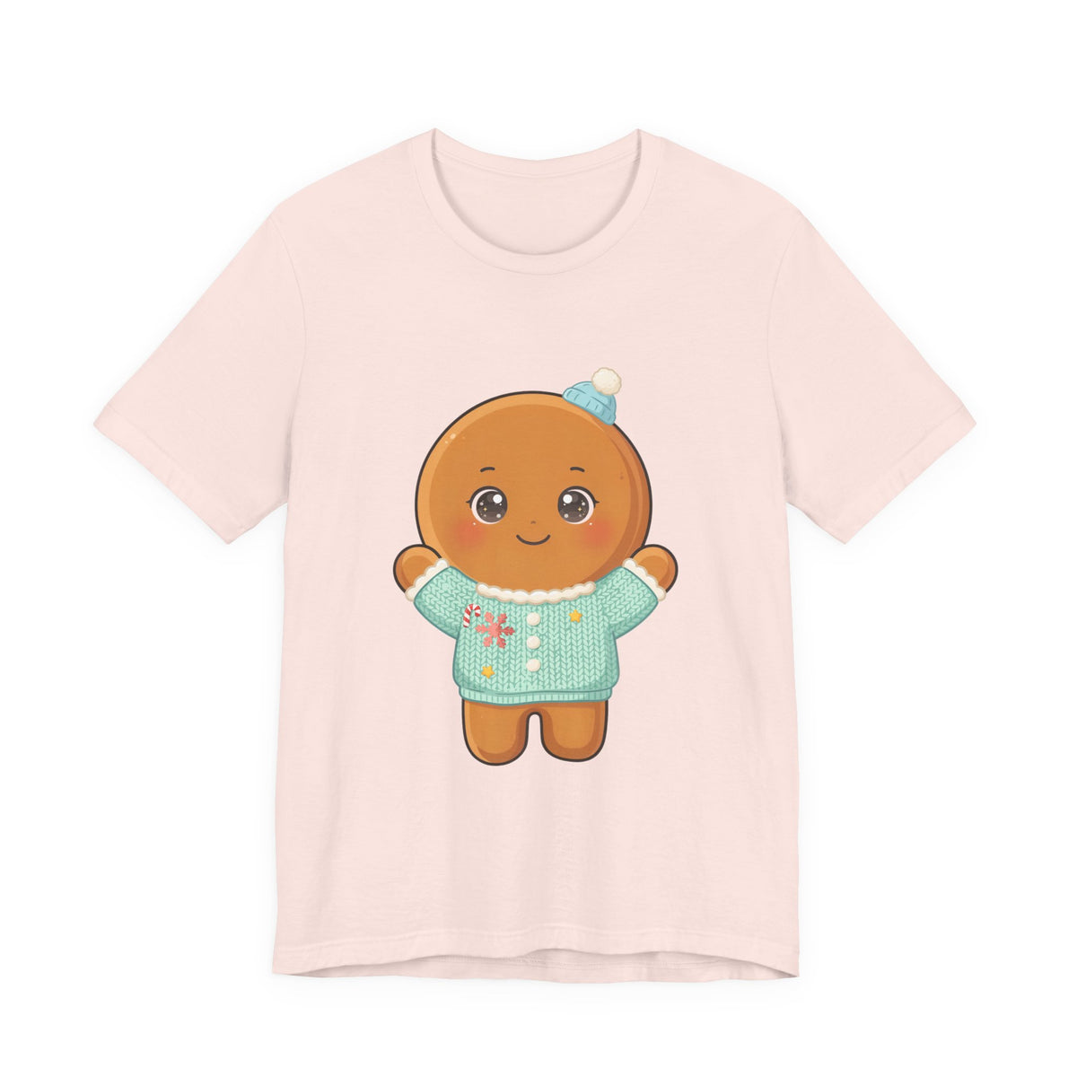 Kawaii Gingerbread Man Christmas Tee for Holiday Cheer